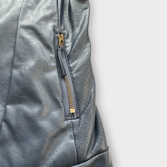 Desigual, Blue Leather Faux Jacket, Size 36 - Picture 6 of 15